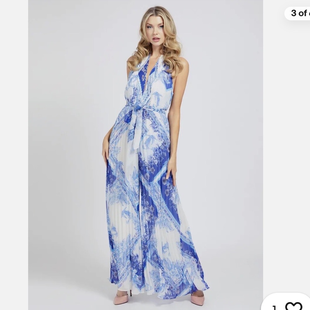 Marciano Elegant Blue and White Maxi Dress